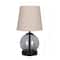 14" Black Metal & Glass Table Lamp with Natural Fabric Shade by Ashland®